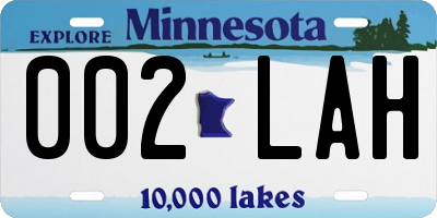 MN license plate 002LAH