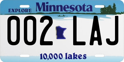 MN license plate 002LAJ