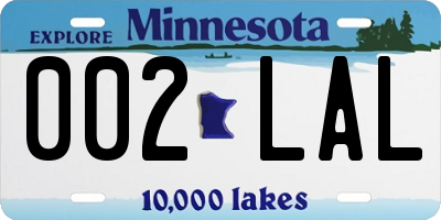 MN license plate 002LAL