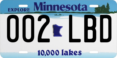 MN license plate 002LBD