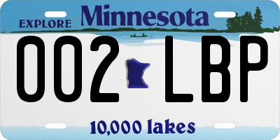 MN license plate 002LBP