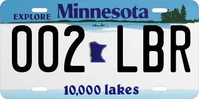 MN license plate 002LBR
