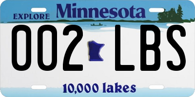 MN license plate 002LBS