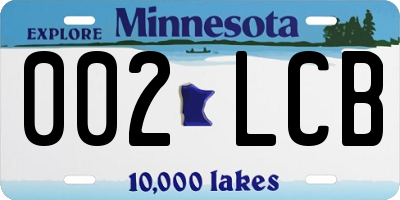 MN license plate 002LCB