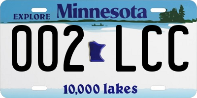 MN license plate 002LCC