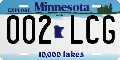 MN license plate 002LCG