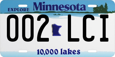 MN license plate 002LCI