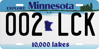 MN license plate 002LCK