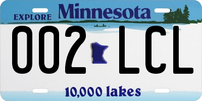 MN license plate 002LCL