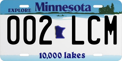 MN license plate 002LCM