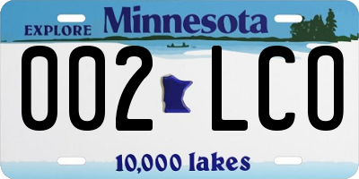 MN license plate 002LCO