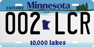 MN license plate 002LCR