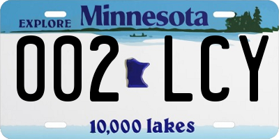 MN license plate 002LCY