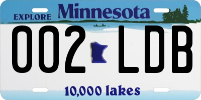 MN license plate 002LDB