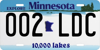 MN license plate 002LDC