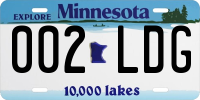 MN license plate 002LDG