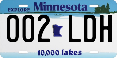 MN license plate 002LDH
