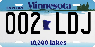 MN license plate 002LDJ