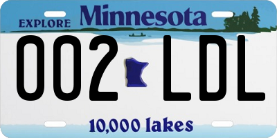 MN license plate 002LDL