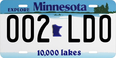 MN license plate 002LDO