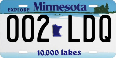 MN license plate 002LDQ