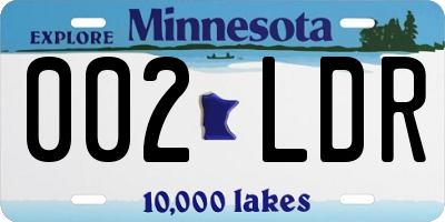 MN license plate 002LDR