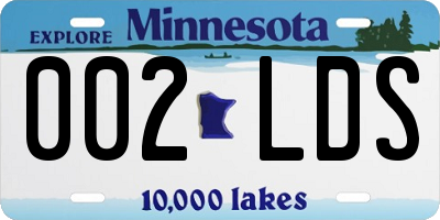 MN license plate 002LDS