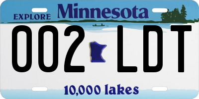 MN license plate 002LDT