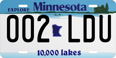 MN license plate 002LDU