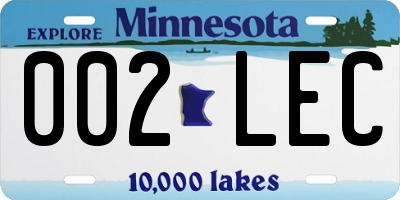 MN license plate 002LEC