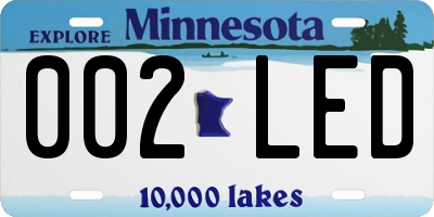 MN license plate 002LED