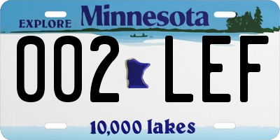 MN license plate 002LEF