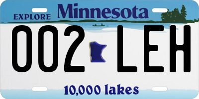 MN license plate 002LEH