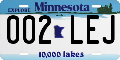 MN license plate 002LEJ