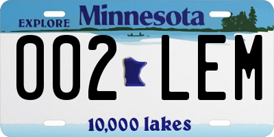 MN license plate 002LEM