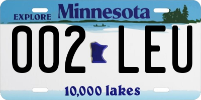MN license plate 002LEU