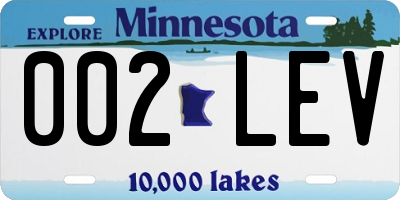 MN license plate 002LEV