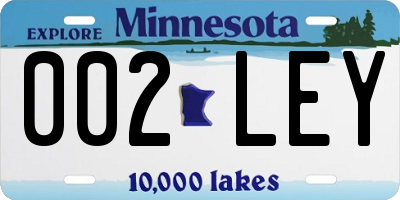 MN license plate 002LEY