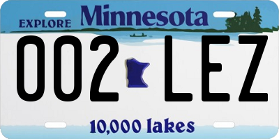 MN license plate 002LEZ