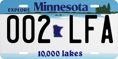 MN license plate 002LFA