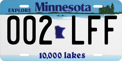 MN license plate 002LFF