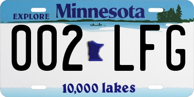 MN license plate 002LFG