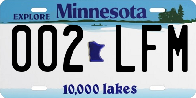 MN license plate 002LFM