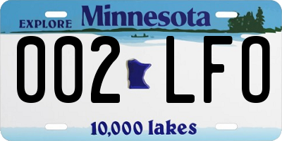MN license plate 002LFO