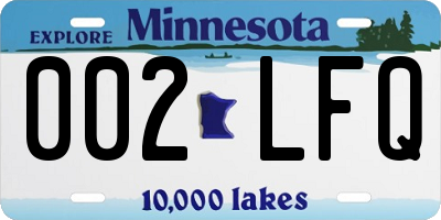 MN license plate 002LFQ