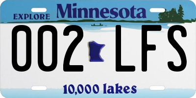 MN license plate 002LFS