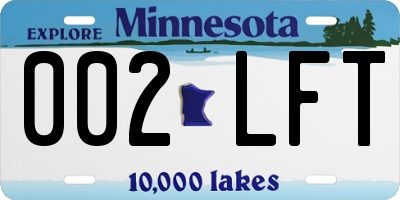 MN license plate 002LFT