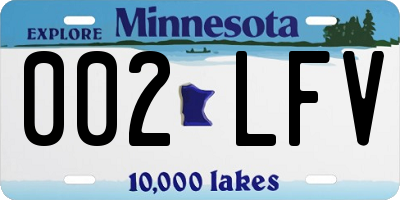 MN license plate 002LFV
