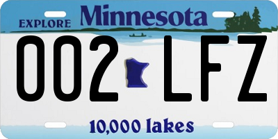 MN license plate 002LFZ