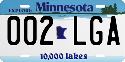 MN license plate 002LGA